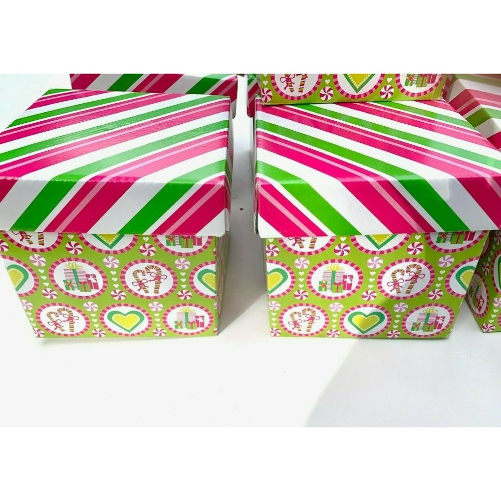 7 Christmas square cube gift boxes from Lush Cosmetics